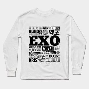 EXO FONT COLLAGE Long Sleeve T-Shirt